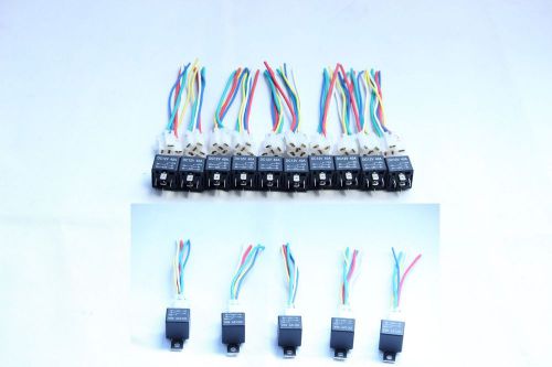 New 15pcs 12V 30/40 Amp SPDT Relay + Wire Harness Socket For Car Alarm