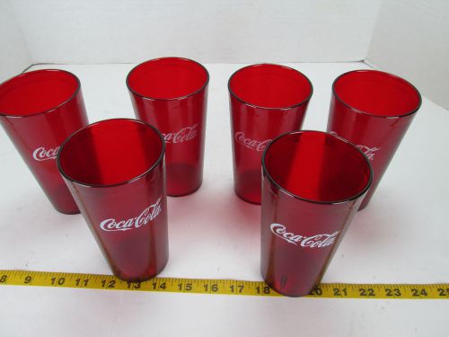 Lot of 6 carlisle coca cola glasses 16 oz red plastic cup model 5216 coke t for sale