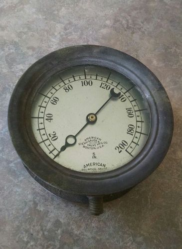 RARE! 5&#034; 1903 Antique AMERICAN BOURDON GAUGE Pressure Steam Locomotive Steampunk