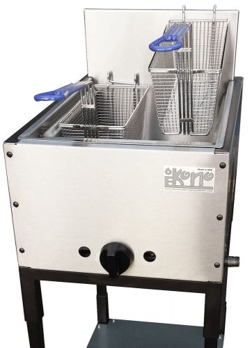 New. taco cart. 16&#034; double basket fryer w/ drain. made in usa. ekono brand. for sale