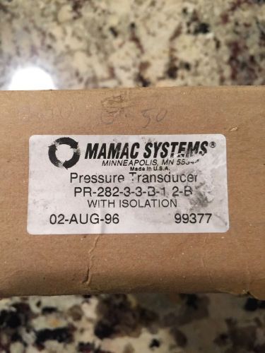 Mamar pressure wet differential / transducer pr-282-3-3-b-1-2-b w/isolation (16) for sale