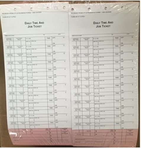 12 Flag Mechanics Daily Time And Job Ticket JT-12-PSG (500 Per Box)