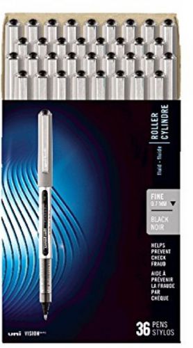 Uni-Ball Uni-Ball Rollerball Stick Pens, Fine Point, Black Ink, 36-Count