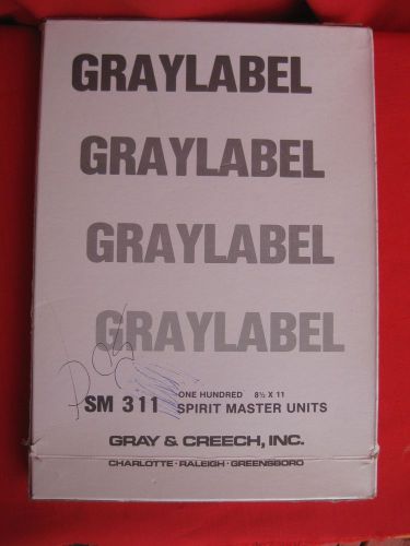 GRAY AND CREECH SPIRIT MASTERS UNIT GRAYLABEL 95 SHEETS SM311