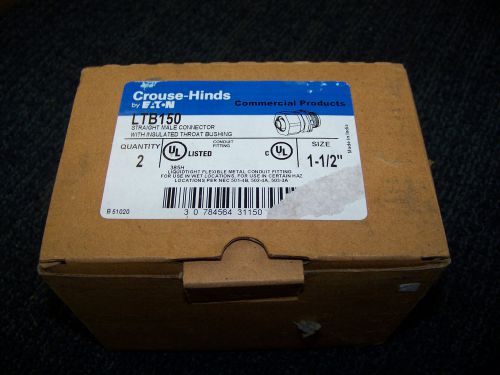 Crouse-hinds by eaton straight male connector 1 1/2&#034; 2 ea. ltb150 new for sale