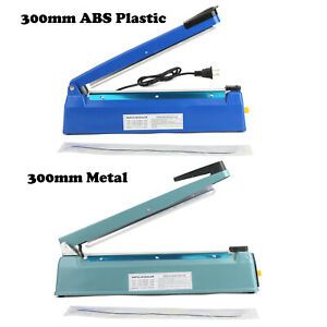 12&#034; Hand Impulse Heat Sealer Plastic Bag Film Sealing Machine Metal ABS MT