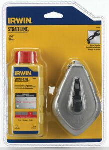 Irwin 1932881 Aluminum Strait-Line Classic Red Chalk Line Reel 100 ft.