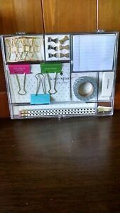 Kate Spade Desk Supplies Tackle Box, Brand New, Clips, Paper, Etc.