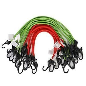 XSTRAP Heavy Duty Bungee Cords With Hooks 16PK 24inch Red, Grass Green and Red