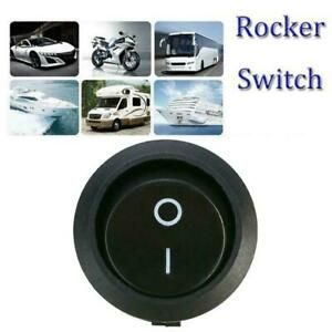 Round Black For On-Off Caravan Camper Motorhome Rocker Switch SPST P2P3