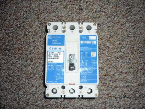 1 USED CUTLER-HAMMER EHD3100 CIRCUIT BREAKER  100 amp