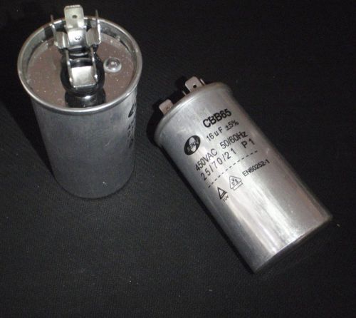 Capacitor cbb65a 450vac 16uf hvac 16 mfd ac motor compressor start #silver for sale