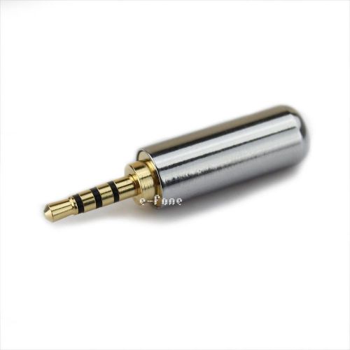 2.5mm 4 pole male repair headphone plug jack metal audio soldering cover silver for sale