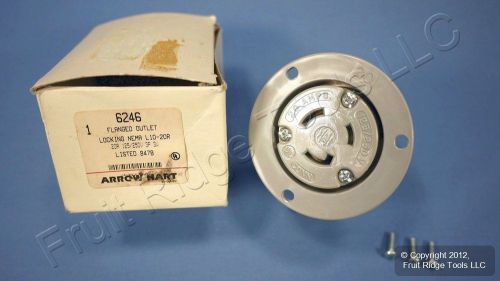 Arrow hart gray twist turn locking flanged outlet nema l10-20r 20a 125/250v 6246 for sale