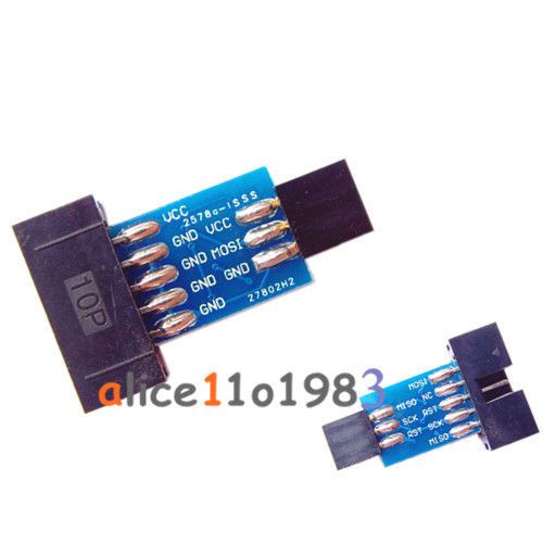 2pcs 10 pin convert to standard 6 pin adapter board atmel avrisp usbasp stk500 for sale