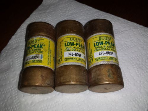 LPJ-60SP, LPJ60SP (3) Fuses 600V or Less, HRCI-J Class J Type D, Buss