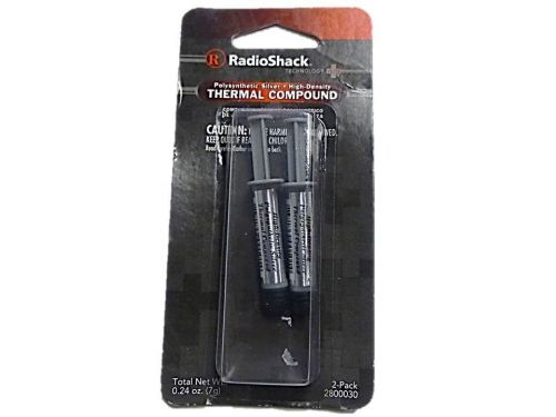 RADIOSHACK POLYSYNTHETIC SILVER HIGH-DENSITY THERMAL COMPOUND 2PK.  # 2800030