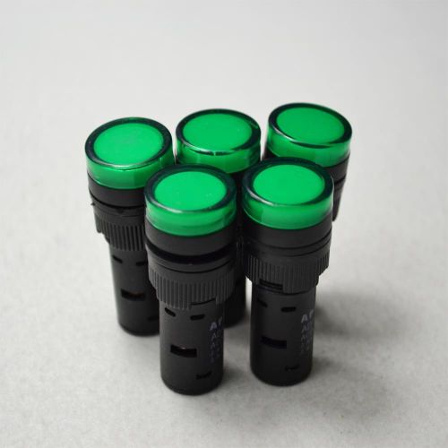 5pcs New 24V 16mm Green LED Indicator Pilot Signal Light Lamp