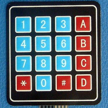 16-Key Membrane Switch Keypad, Keyboard,General-Use,x 1