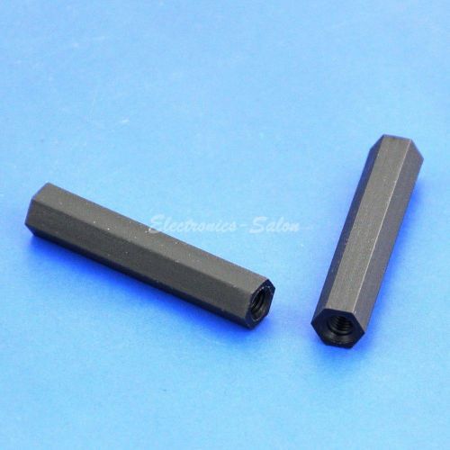 1000pcs 32mm/1.26&#034; Black Nylon M3 Threaded Hex Female-Female Standoff Spacer.