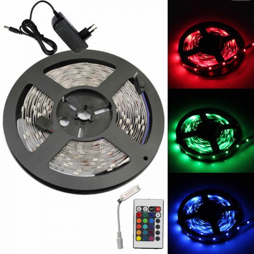 5050 5M RGB 150 LED SMD Light Strips + Mini 24 KEY IR + 12V 2A Power Supply