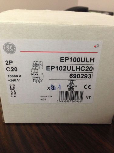 GE Breaker EP102ULHC20, UL489, 20 AMP