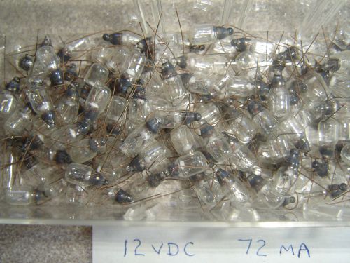 Lot of ten incandescent bulbs, operate from 12 vdc @ 72 ma nos for sale