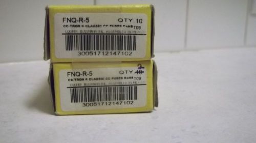 LOT OF 12 NEW BUSSMAN 5A TIME DELAY FUSE FNQ-R-5 CC-TRON 600V