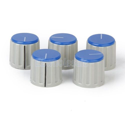 5pcs Plastic Potentiometer Control Knob Cap Switch 6mm Shaft Brass Core Dia.19mm