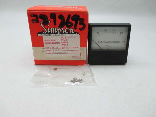 NEW SIMPSON 2123 0-500 DC MILLIAMPERES  METER D458339