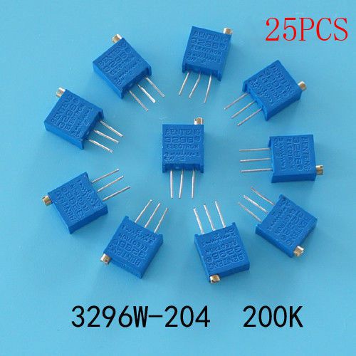 25pcs 200K ohm 3296W Trim Pot Trimmer Potentiometer 3296W-204