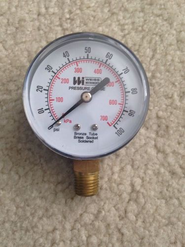 Weiss Instruments TL25-100-4L Gauge 0-100 PSI/0-700 kPa