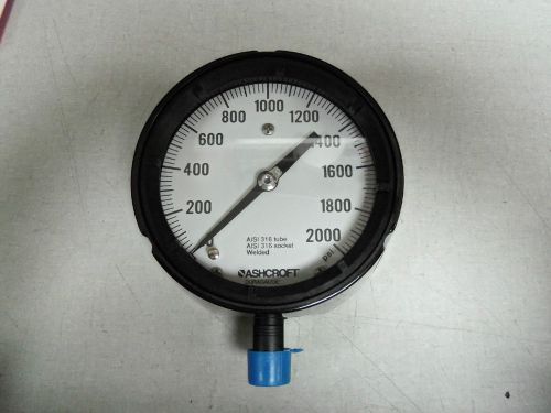 Ashcroft Duragauge ASH-451279SS04L2000# Gauge, 4.5&#034;, 0-2000 psi, 1/2&#034; L.C. AD