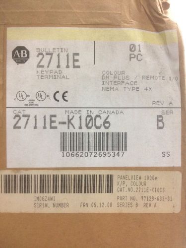 Allen Bradley Panelview 1000E 2711E-K10C6 Ser B Rev A Frn 5.12