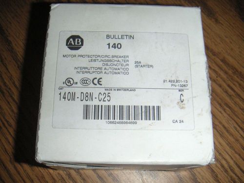 ALLEN BRADLEY MOTOR PROTECTOR/CIRC BREAKER CAT 140M-D8N-C25