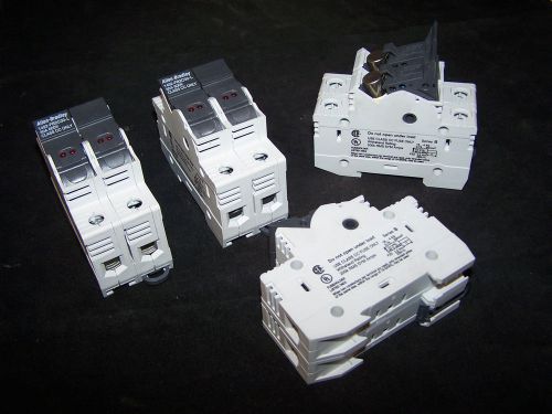 Lot of (4) allen bradley 1492-fb3c30-l fuse holders w/bussman 5 &amp; 10a cc fuses for sale