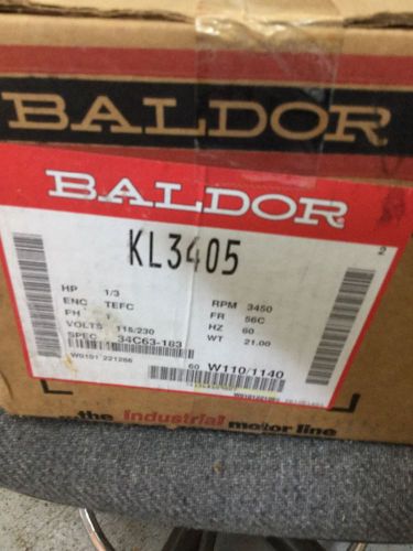 BRAND NEW IN BOX BALDOR ELECTRIC MOTOR KL3405 single phase .33 hp