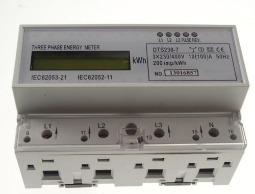 10(100)A 3*230V/400V 50HZ three phase  KWH Watt hour din-rail energy meter