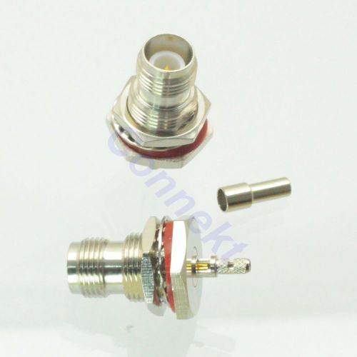 1pc rp-tnc female plug center nut bulkhead crimp rg316 rg174 lmr100 rf connector for sale