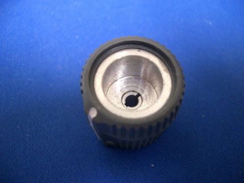 Tektronix TEK knob, large hollow round ridged dark grey with spring loaded pin