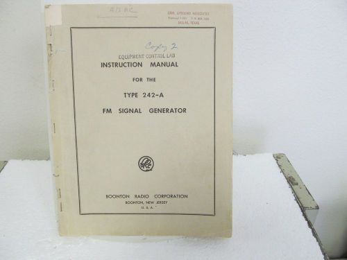 Boonton 242-a fm signal generator instruction manual w/schematics for sale