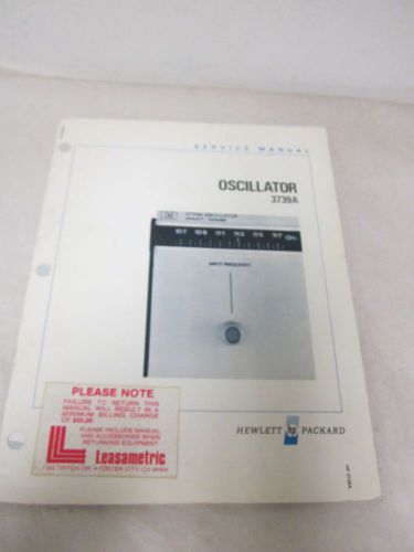 HEWLETT PACKARD 3739A OSCILLATOR SERVICE MANUAL