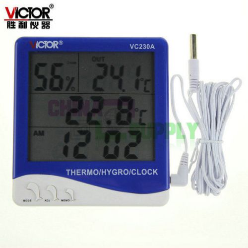 Domestic Indoor Thermo Hydro Meter Alarm Clock Calender temprature tester VC230A