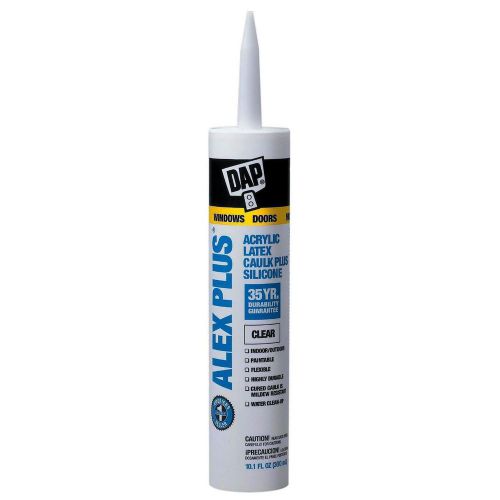 12-pack dap 10.1-oz alex plus crystal clear acrylic latex caulk plus silicone for sale