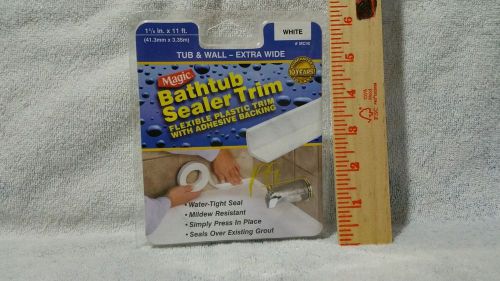 Magic Bathtub Sealer Trim, 11&#039; Length x 1-5/8&#034; Width, White MC40