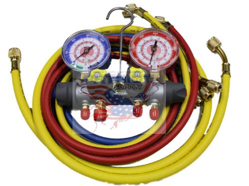 YELLOW JACKET 49965 TITAN™ 4-Valve Test and Charging Manifold bar/psi R410A - °F