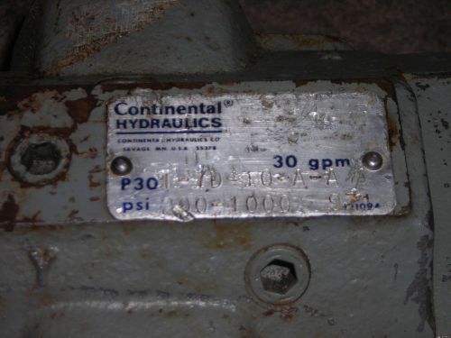 CONTINENTAL HYDRAULICS PUMP MODEL#P30T-7D-10-A-A 30 GPM 200-1000 PSI 3/8&#034; SHAFT