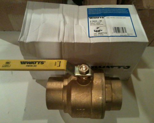 Watts 3&#034; fvbs-3c brass ball valve 0547117 plumbing supply for sale