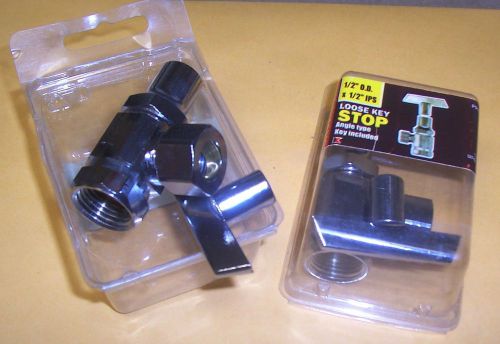 2 LOOSE KEY ANGLE STOP 1/2&#034; O. D. (PIPE)  X 1/2&#034; IPS (INTERNAL PIPE SWIVEL)