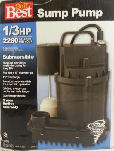 Submersible Sump Pump 1/3HP 60Hz 4.5 AMP 1PH 115V 2280 GPH (s#29-4)